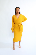 Load image into Gallery viewer, Ribbed Wrap Dress