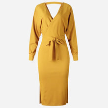 Load image into Gallery viewer, Ribbed Wrap Dress