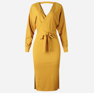 Ribbed Wrap Dress