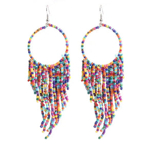 Beaded Fringe Earrings