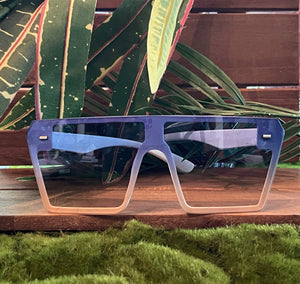 Blue and cream ombré sunglasses