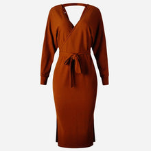 Load image into Gallery viewer, Ribbed Wrap Dress