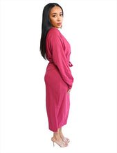 Load image into Gallery viewer, Ribbed Wrap Dress